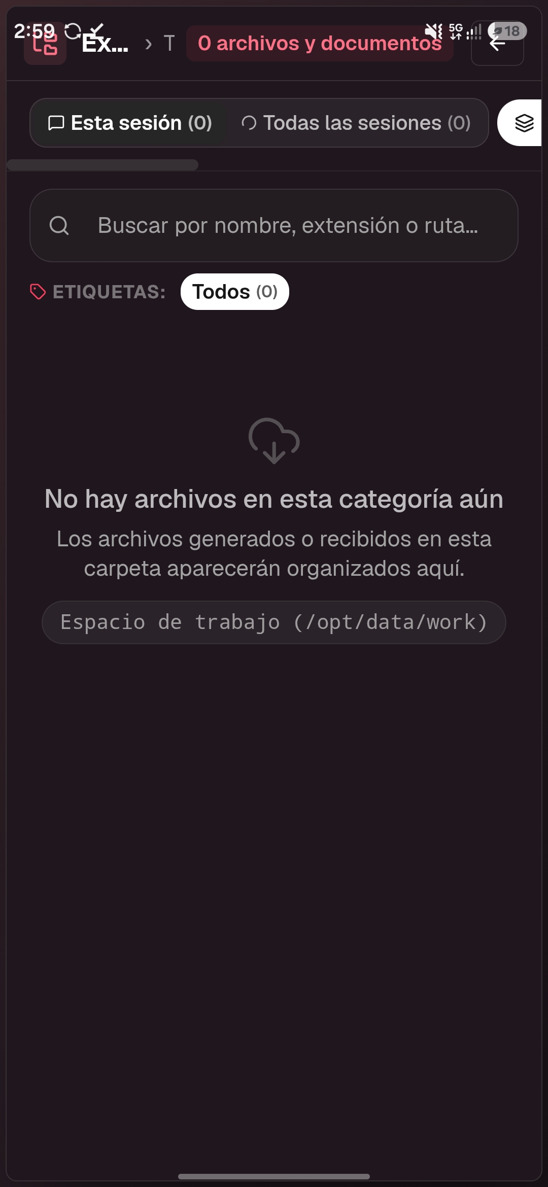 Explorador de archivos de Pix, vacío a la espera del primer documento